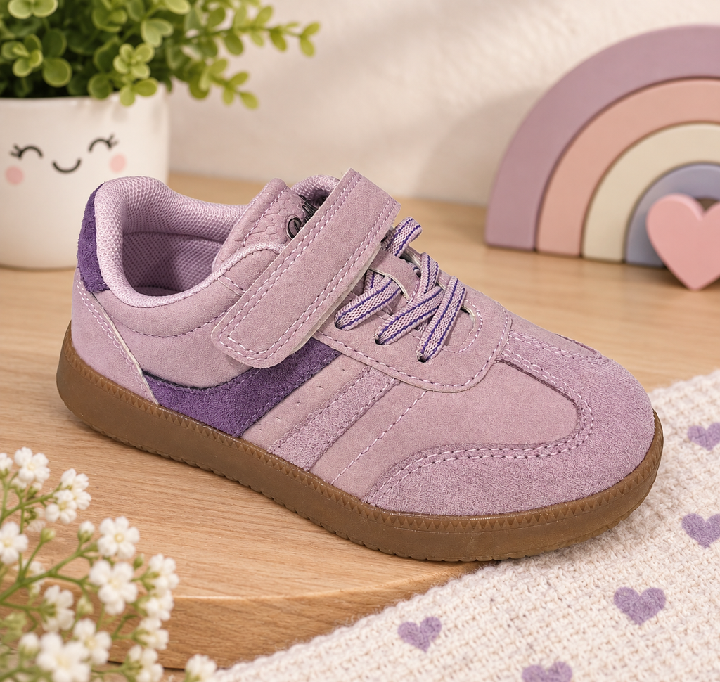 Zapatillas de niñas de color lila.